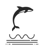 Jumping Dolphin Silhouette illustration vector