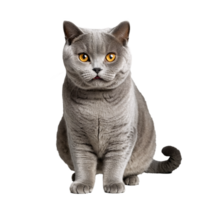 british shorthair cat sitting and jumping isolated transparent photo png
