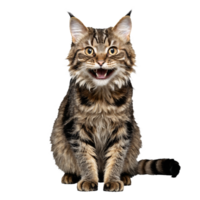 highander cat sitting isolated transparent photo png