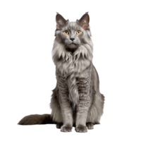 gris nebelung chat assis isolé transparent photo png