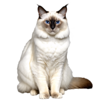 Birman gato sentado aislado transparente foto png