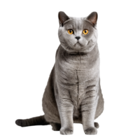 british shorthair cat running and jumping isolated transparent photo png