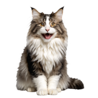 norwegian forest cat sitting isolated transparent photo png