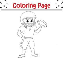 little boy player holding ball coloring page for kids and adults vector