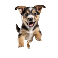 brauner Hund Hund Hündchen Springen und Laufen isoliert transparent png