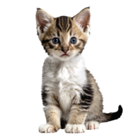 moggie cat kitten sitting isolated transparent photo png