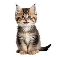 siberian cat kitten sitting isolated transparent photo png