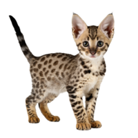 savannah cat kitten standing isolated transparent photo png