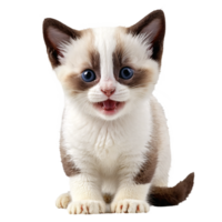 snowshoe cat kitten sitting isolated transparent photo png