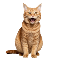 orange ginger cat sitting isolated transparent photo png