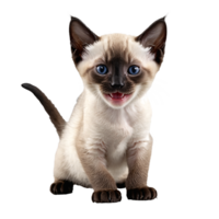 siamese cat kitten sitting isolated transparent photo png