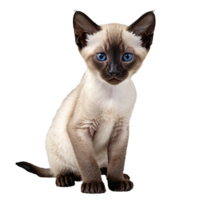 siamese cat kitten sitting isolated transparent photo png