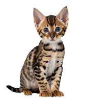 Bengalen wild Katze Kätzchen Sitzung isoliert transparent Foto png