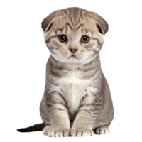 Scozzese piegare gatto gattino seduta isolato trasparente foto png