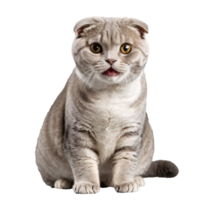 scottish fold cat sitting isolated transparent photo png