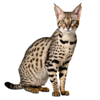 savannah cat sitting isolated transparent photo png