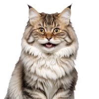 siberian cat portrait isolated transparent photo png