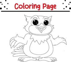 cute owl coloring book page for children vector