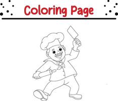 Happy young boy coloring page for kids and adults vector