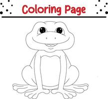 cute frog coloring book page for children vector