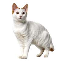 japanisch Bobtail Katze Sitzung isoliert transparent Foto png