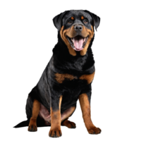 rottweiler hond zittend geïsoleerd transparant png