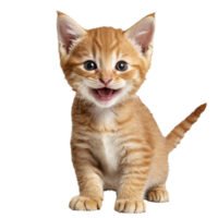 orange ginger cat kitten sitting isolated transparent photo png