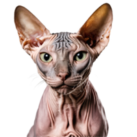 Sphynx Katze Porträt isoliert transparent Foto png