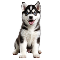 husky dog puppy sitting isolated transparent png