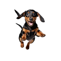 dachshund cachorro pulando e corrida isolado transparente png