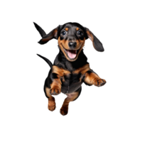 Dackel Hund Springen und Laufen isoliert transparent png