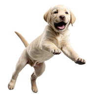 labrador retriever dog puppy jumping and running isolated transparent png