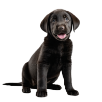 zwart labrador terughalen hond puppy zittend geïsoleerd transparant png