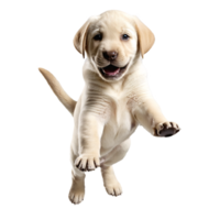 labrador retriever dog puppy jumping and running isolated transparent png