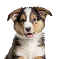 collie dog puppy portrait isolated transparent png