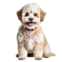 Maltipoo hond puppy zittend geïsoleerd transparant png