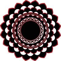 Red and black circle mandala art design, Radiating tranquility and depth, this piece adds a touch of elegance to any setting, inviting you to contemplate its intricate patterns vector