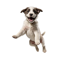 glücklich streunend Hund Hündchen Springen und Laufen isoliert transparent png