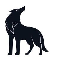 Howling Wolf Silhouette Artwork vector