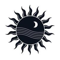 Celestial Sun and Moon vector