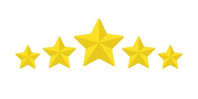 5 Star rating gold icon vector
