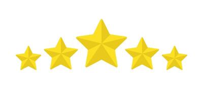 5 Star rating gold icon vector