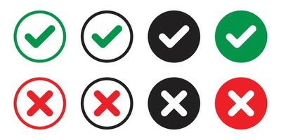 YES or NO Icon Set vector