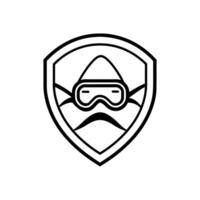 A minimalist Scuba Diving logo art illustration vector