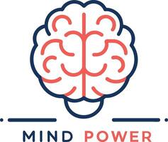 Mind Power logo illustration flat style vector