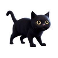 Black Pussy Cat Isolated on transparent background png