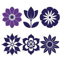 Flower design set flat illustration vector