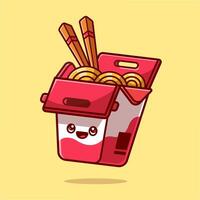 Cute Noodle Box Cartoon vector