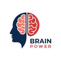 Mind Power logo illustration flat style vector