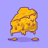 Slice Cheese Melted Cartoon vector